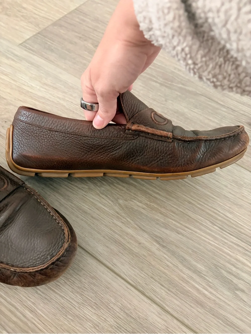 Vintage Gucci Horsebit Embossed Leather Loafers Mens 9